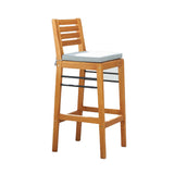 Light Wood Bar Chair with Metal Supports-5