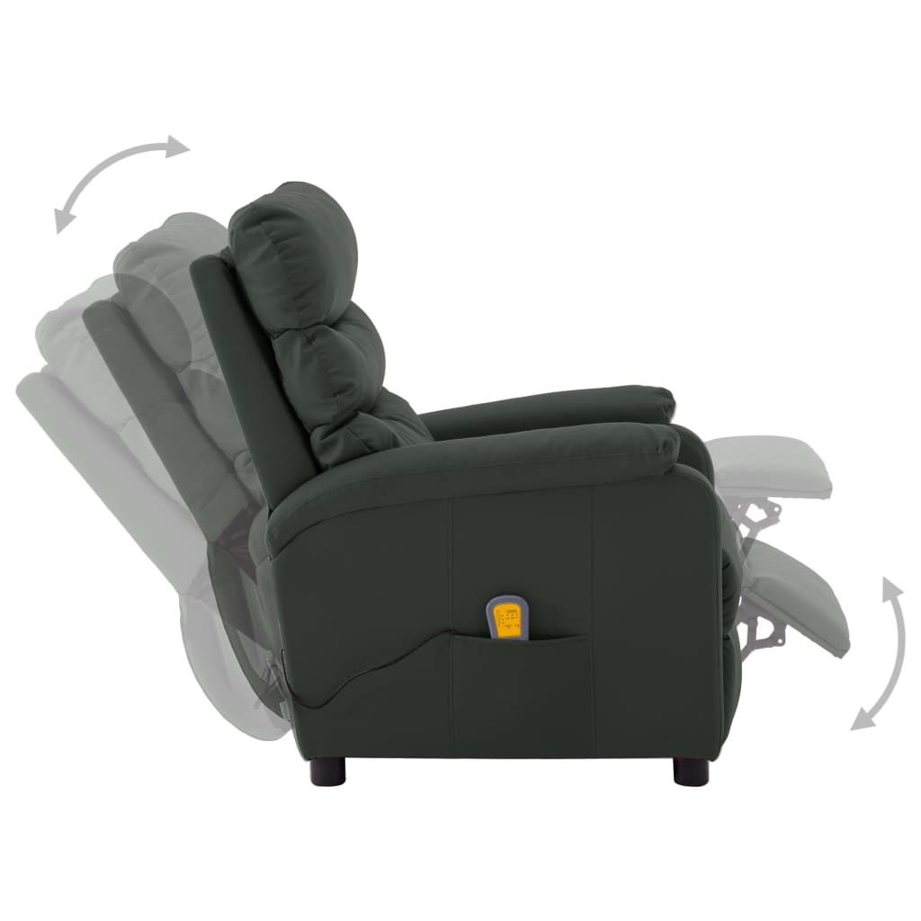 vidaXL Massage Chair Massaging Recliner Sleeper Chair for Elderly Faux Leather-40