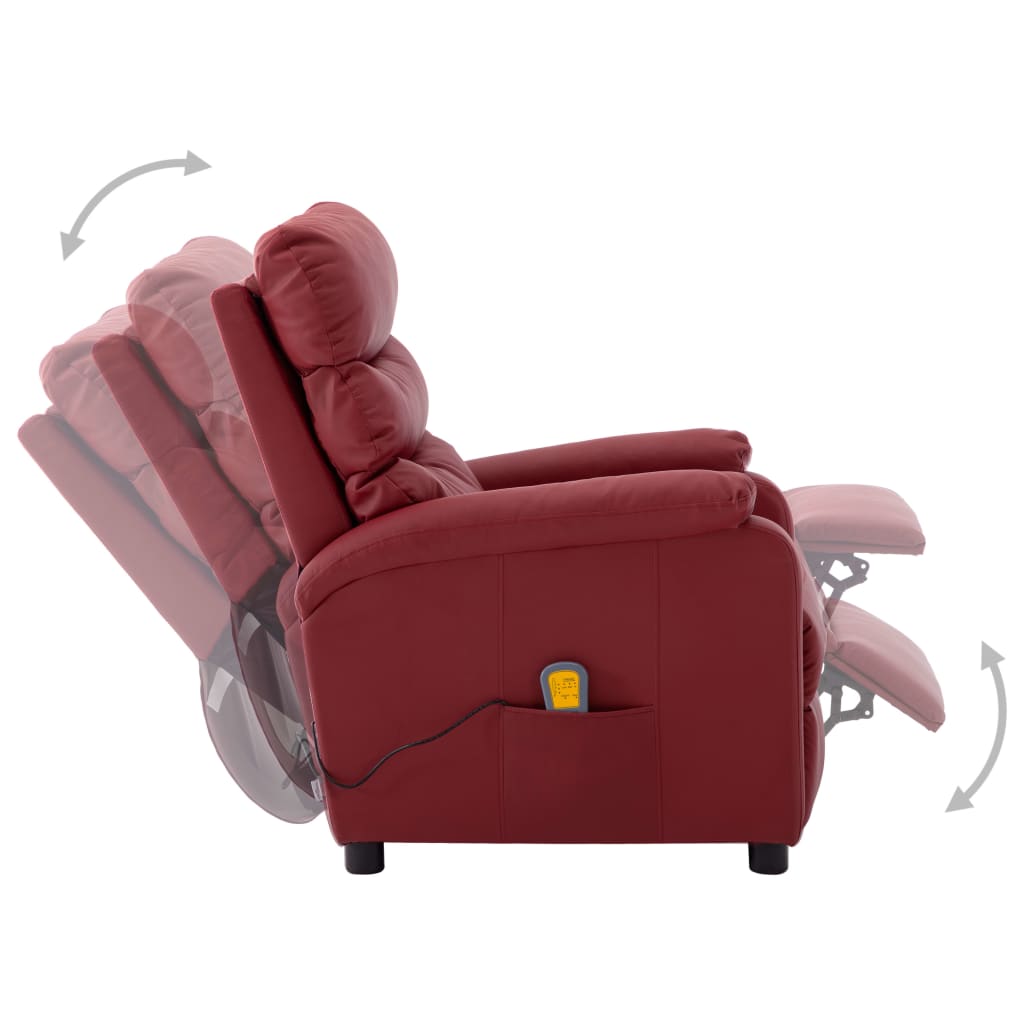 vidaXL Massage Chair Massaging Recliner Sleeper Chair for Elderly Faux Leather-37