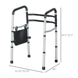 2 in 1 Stand Alone Toilet Safety Rails, Stand-Assist Walker with Adjustable Height Width