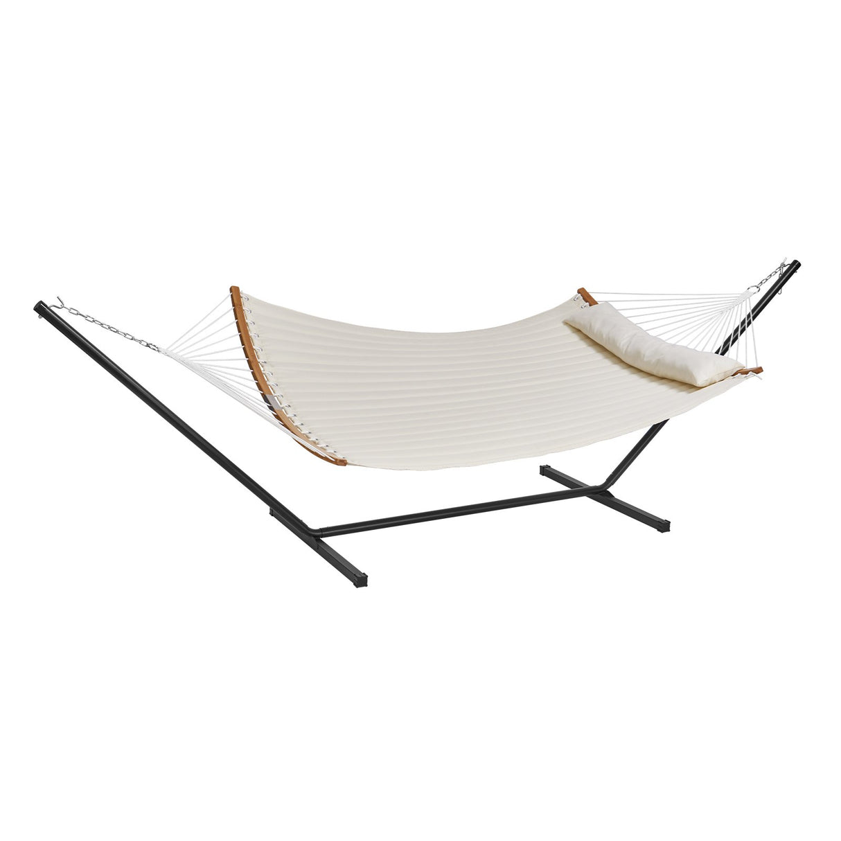 VEVOR Double Quilted Fabric Hammock Two Person Hammock with Stand 480lb Capacity-8